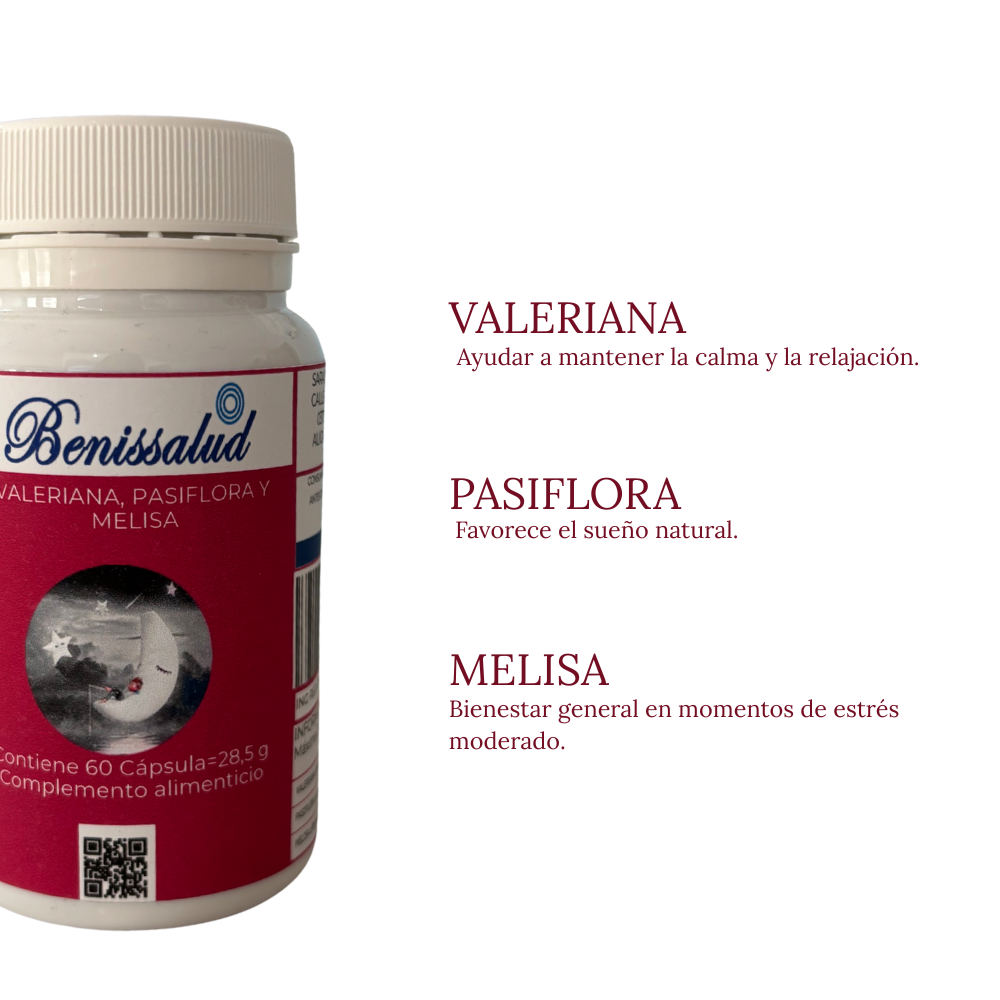 Valeriana, Pasiflora y Melisa