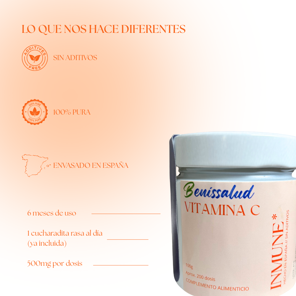 Vitamina C - Sistema inmune - 500mg - En polvo