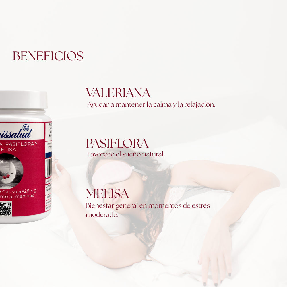Valeriana, Pasiflora y Melisa
